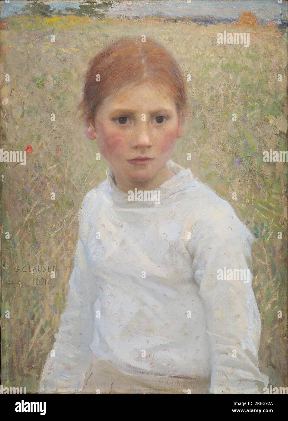 Brown Eyes 1891 de George Clausen Banque D'Images