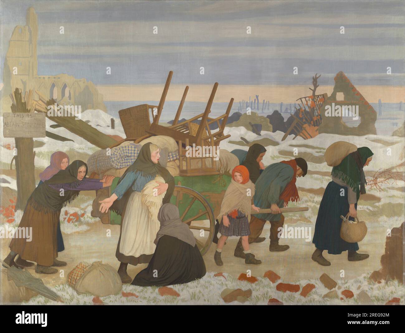 Retour à la terre reconquise 1918 par George Clausen Banque D'Images