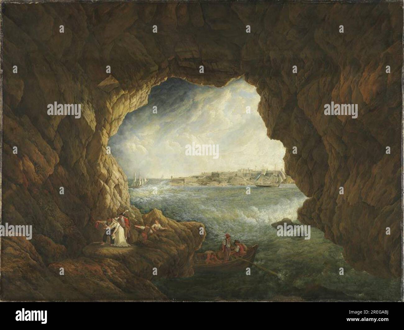 Grotte auf Malta 1806 par Abraham-Louis-Rodolphe Ducros Banque D'Images