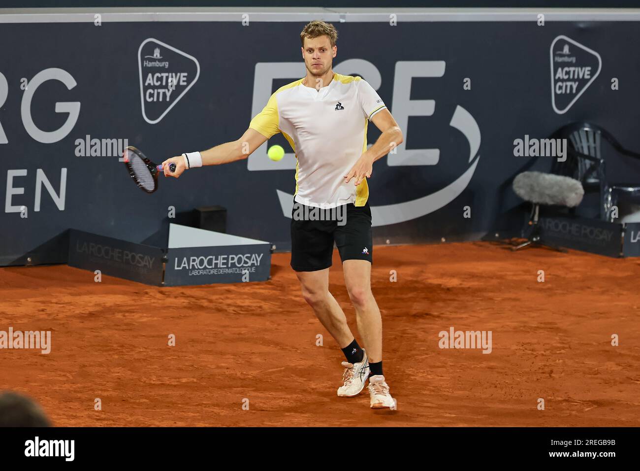Hambourg, Hambourg, Allemagne. 27 juillet 2023. Yannick Hanfmann (GER) - HAMBURG EUROPEAN OPEN - Hamburg - Homme tennis, ATP500, 27.7,2023, Hamburg (tennis am Rothenbaum), Germany, Foto : Mathias Schulz (image de crédit : © Mathias Schulz/ZUMA Press Wire) À USAGE ÉDITORIAL UNIQUEMENT! Non destiné à UN USAGE commercial ! Banque D'Images
