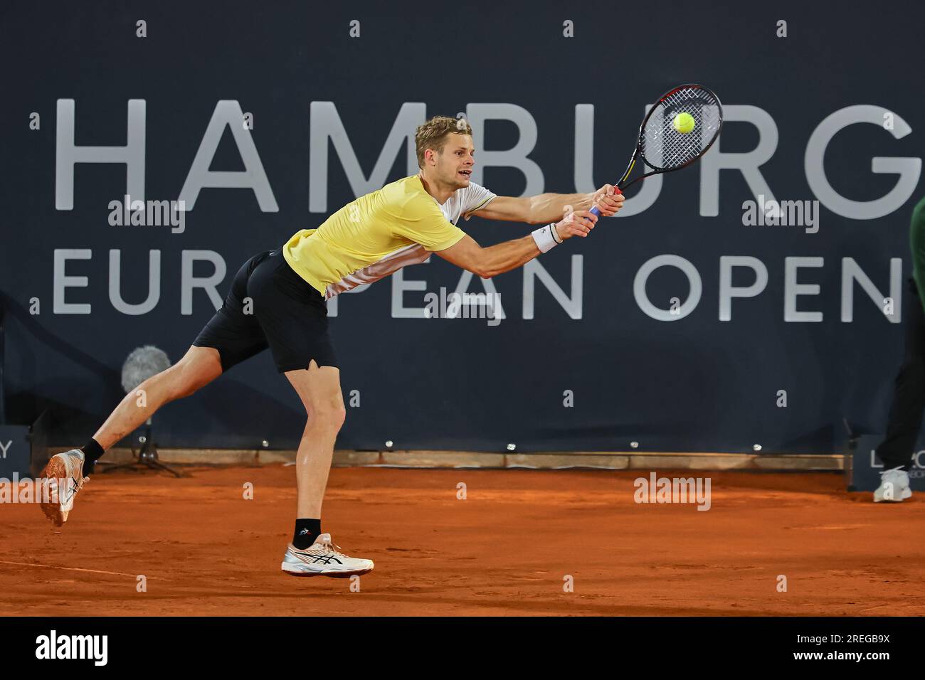Hambourg, Hambourg, Allemagne. 27 juillet 2023. Yannick Hanfmann (GER) - HAMBURG EUROPEAN OPEN - Hamburg - Homme tennis, ATP500, 27.7,2023, Hamburg (tennis am Rothenbaum), Germany, Foto : Mathias Schulz (image de crédit : © Mathias Schulz/ZUMA Press Wire) À USAGE ÉDITORIAL UNIQUEMENT! Non destiné à UN USAGE commercial ! Banque D'Images