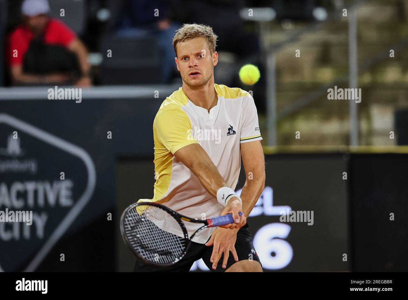 Hambourg, Hambourg, Allemagne. 27 juillet 2023. Yannick Hanfmann (GER) - HAMBURG EUROPEAN OPEN - Hamburg - Homme tennis, ATP500, 27.7,2023, Hamburg (tennis am Rothenbaum), Germany, Foto : Mathias Schulz (image de crédit : © Mathias Schulz/ZUMA Press Wire) À USAGE ÉDITORIAL UNIQUEMENT! Non destiné à UN USAGE commercial ! Banque D'Images