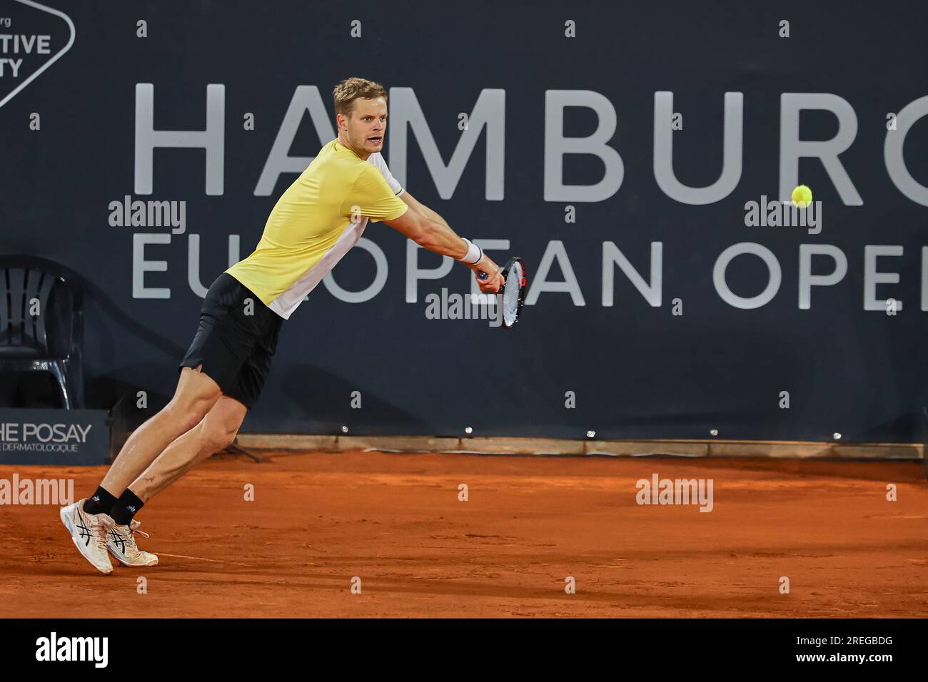 Hambourg, Hambourg, Allemagne. 27 juillet 2023. Yannick Hanfmann (GER) - HAMBURG EUROPEAN OPEN - Hamburg - Homme tennis, ATP500, 27.7,2023, Hamburg (tennis am Rothenbaum), Germany, Foto : Mathias Schulz (image de crédit : © Mathias Schulz/ZUMA Press Wire) À USAGE ÉDITORIAL UNIQUEMENT! Non destiné à UN USAGE commercial ! Banque D'Images