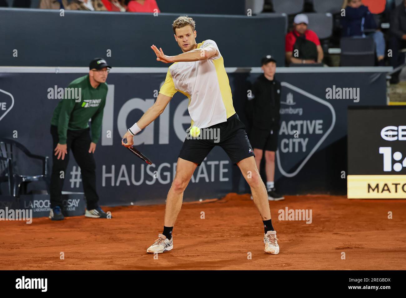 Hambourg, Hambourg, Allemagne. 27 juillet 2023. Yannick Hanfmann (GER) - HAMBURG EUROPEAN OPEN - Hamburg - Homme tennis, ATP500, 27.7,2023, Hamburg (tennis am Rothenbaum), Germany, Foto : Mathias Schulz (image de crédit : © Mathias Schulz/ZUMA Press Wire) À USAGE ÉDITORIAL UNIQUEMENT! Non destiné à UN USAGE commercial ! Banque D'Images