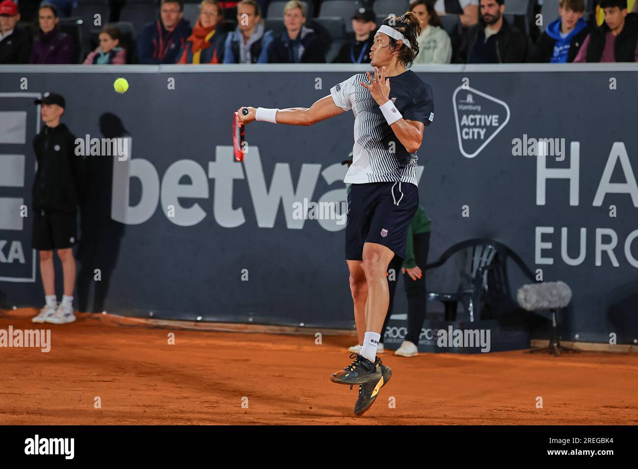 Hambourg, Hambourg, Allemagne. 27 juillet 2023. ZHIZHEN ZHANG (CHN) - HAMBURG EUROPEAN OPEN - Hamburg - Homme tennis, ATP500, 27.7,2023, Hamburg (tennis am Rothenbaum), Germany, Foto : Mathias Schulz (image de crédit : © Mathias Schulz/ZUMA Press Wire) USAGE ÉDITORIAL UNIQUEMENT! Non destiné à UN USAGE commercial ! Banque D'Images