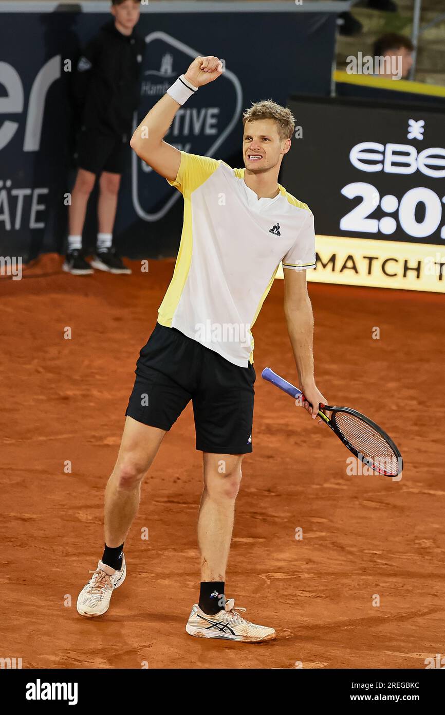 Hambourg, Hambourg, Allemagne. 27 juillet 2023. Yannick Hanfmann (GER) - HAMBURG EUROPEAN OPEN - Hamburg - Homme tennis, ATP500, 27.7,2023, Hamburg (tennis am Rothenbaum), Germany, Foto : Mathias Schulz (image de crédit : © Mathias Schulz/ZUMA Press Wire) À USAGE ÉDITORIAL UNIQUEMENT! Non destiné à UN USAGE commercial ! Banque D'Images