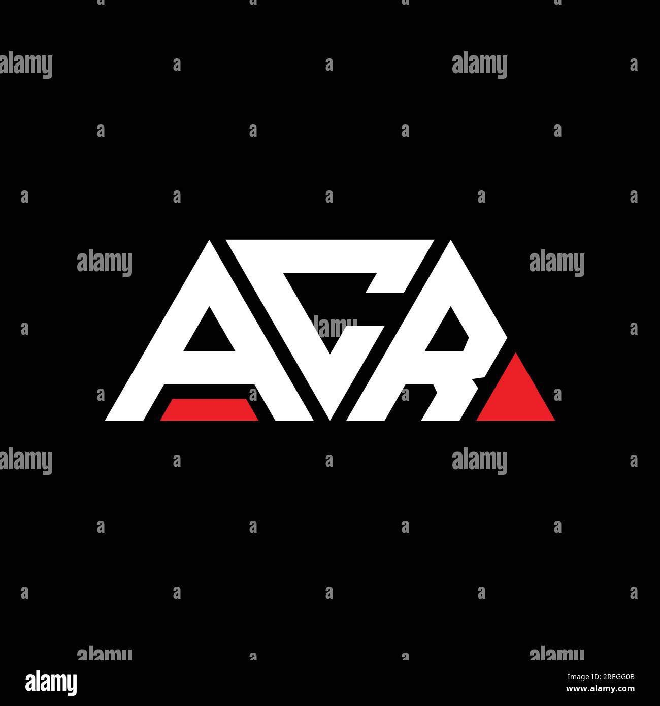 Logo en forme de triangle ACR. Monogramme de logo triangle ACR. Modèle de logo vectoriel triangle ACR avec couleur rouge. ACR triangul Illustration de Vecteur