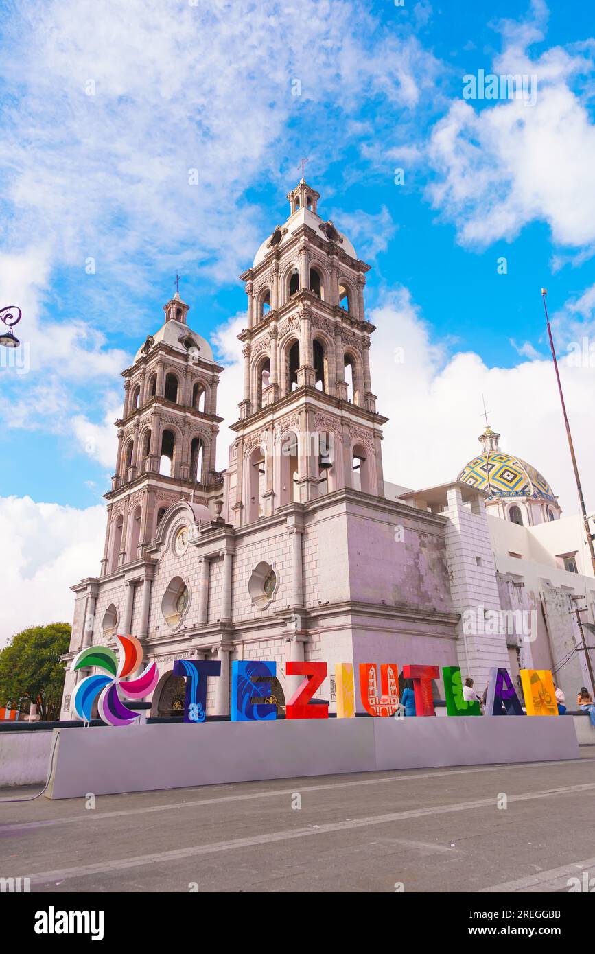 Cathédrale de la ville de Teziutlan, Puebla Mexique. Banque D'Images