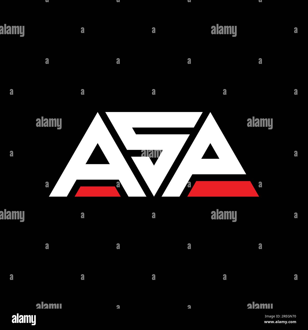 Logo lettre triangle ASP avec forme de triangle. Monogramme de logo triangle ASP. Modèle de logo vecteur triangle ASP avec couleur rouge. ASP triangul Illustration de Vecteur