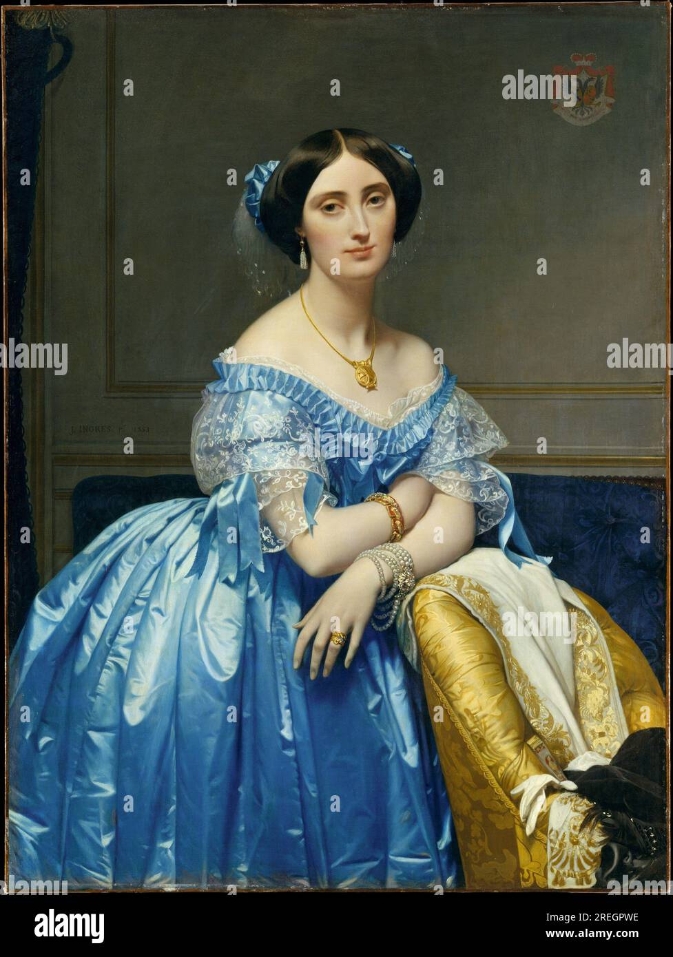 Joséphine-Éléonore-Marie-Pauline de Galard de Brassac de Béarn (1825-1860), princesse de Broglie de 1851 à 1853 par Jean Auguste Dominique Ingres Banque D'Images