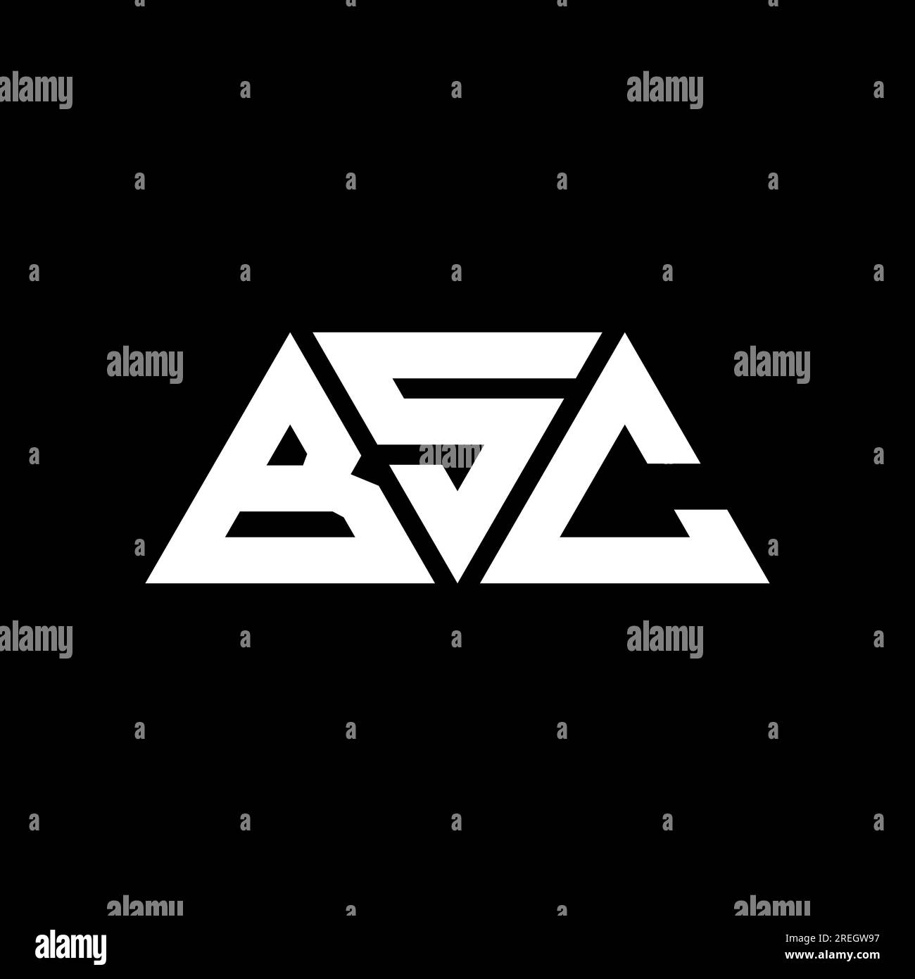 Design de logo de lettre triangle BSC avec forme de triangle. Monogramme de conception de logo triangle BSC. Modèle de logo vectoriel triangle BSC avec couleur rouge. BSC triangul Illustration de Vecteur
