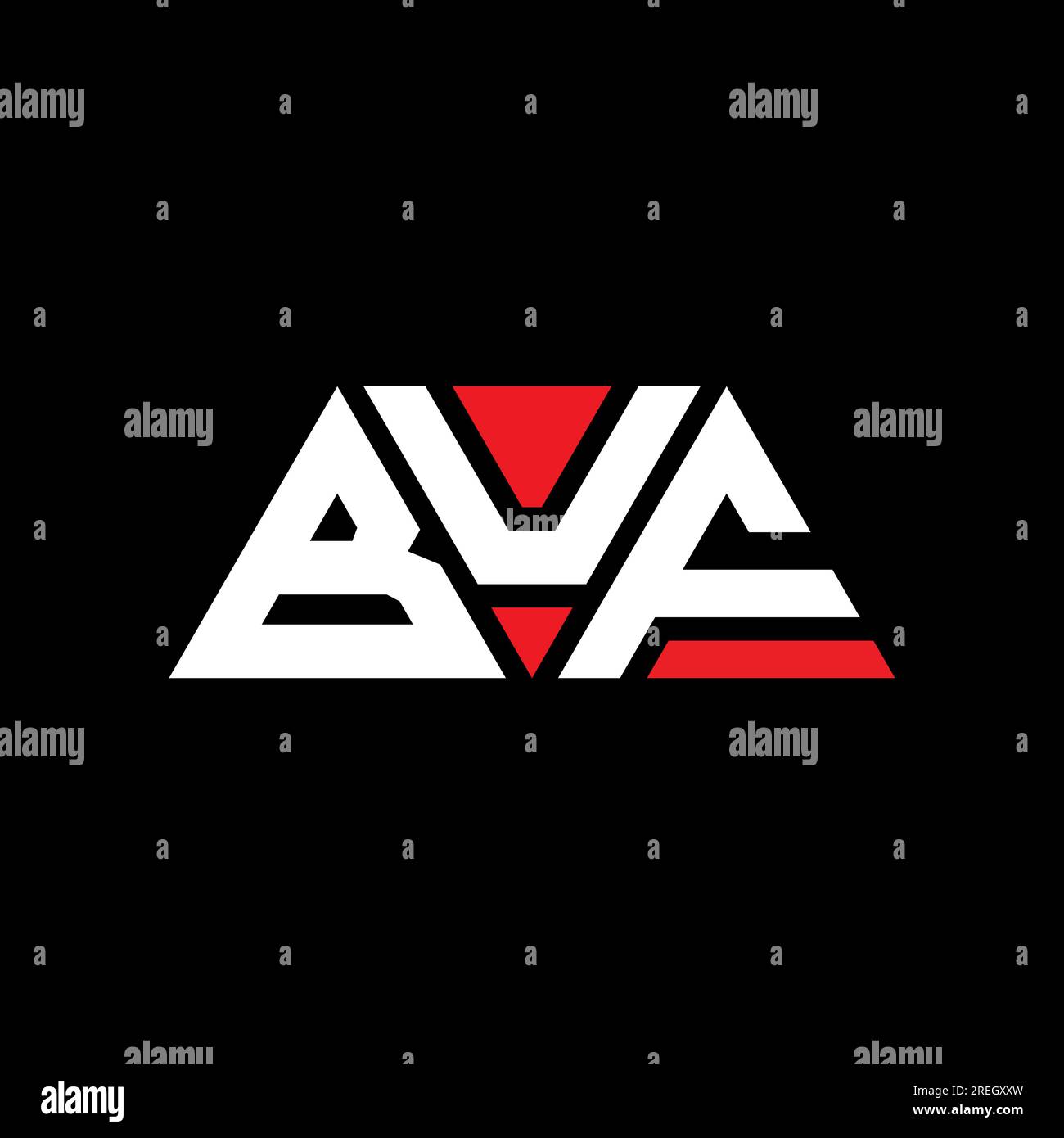 Conception de logo de lettre triangle BUF avec forme de triangle. Monogramme de conception de logo triangle BUF. Modèle de logo vecteur triangle BUF avec couleur rouge. BUF triangul Illustration de Vecteur