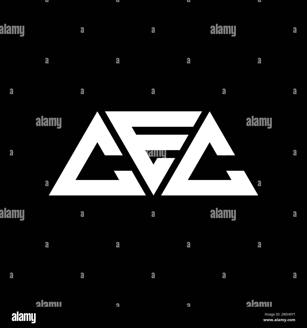 Logo lettre triangle CEC en forme de triangle. Monogramme de logo triangle CEC. Modèle de logo vecteur triangle CEC avec couleur rouge. CEC triangul Illustration de Vecteur
