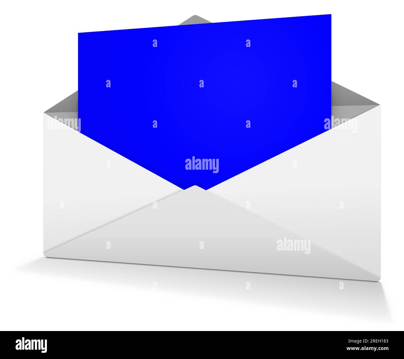 Enveloppe postale modèle vierge bleu pour la mise en page et la conception  de la présentation. Rendu 3D. Image générée numériquement. Isolé sur fond  blanc Photo Stock - Alamy