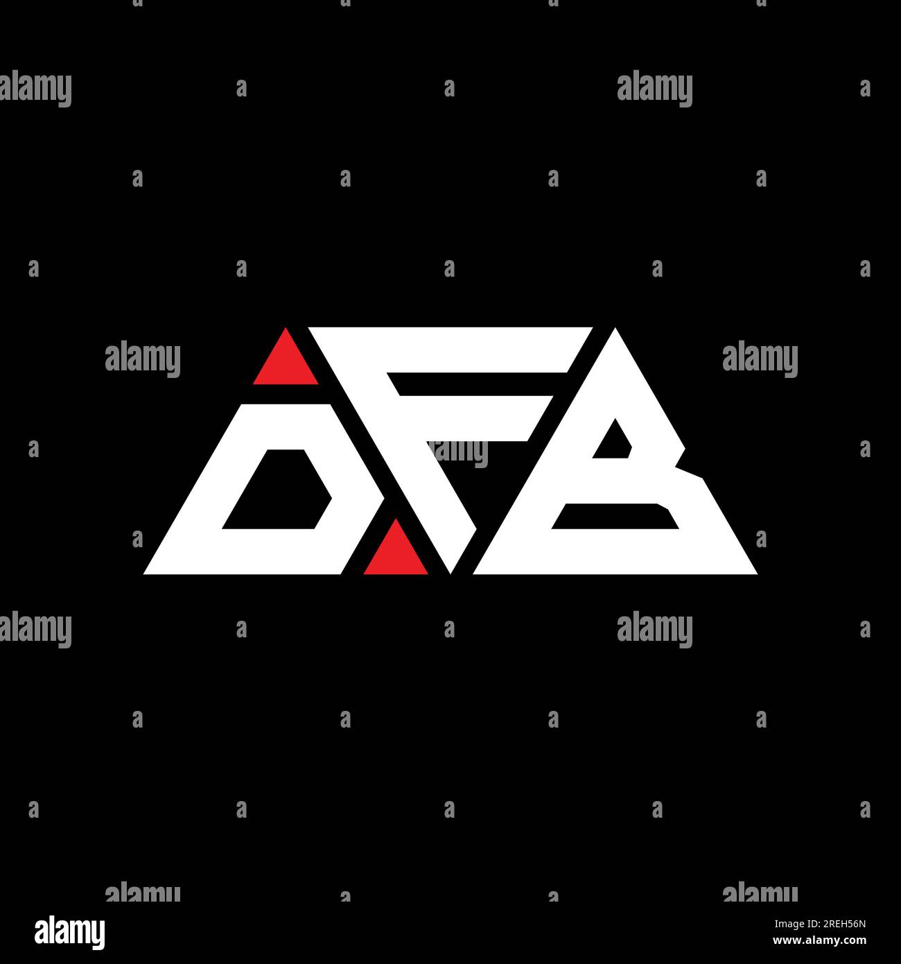 Logo de lettre triangle DFB avec forme de triangle. Monogramme de logo triangle DFB. Modèle de logo vectoriel triangle DFB avec couleur rouge. DFB triangul Illustration de Vecteur