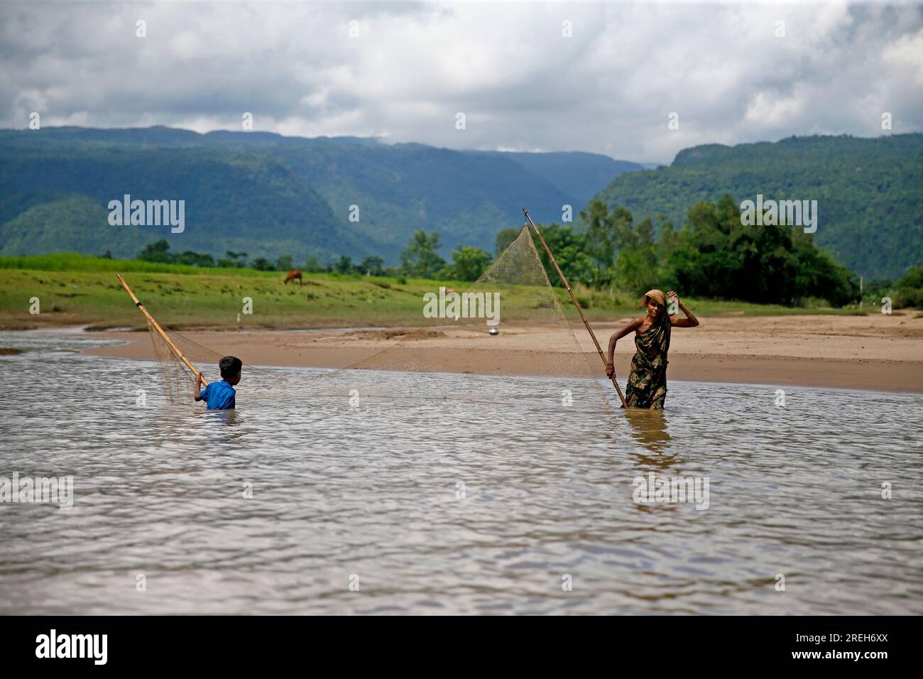 Bichanakandi est situé dans un village de Rustampur Union à Goainghat Upazila dans le district de Sylhet, au Bangladesh. Ces dernières années, la rivière a vu un Banque D'Images