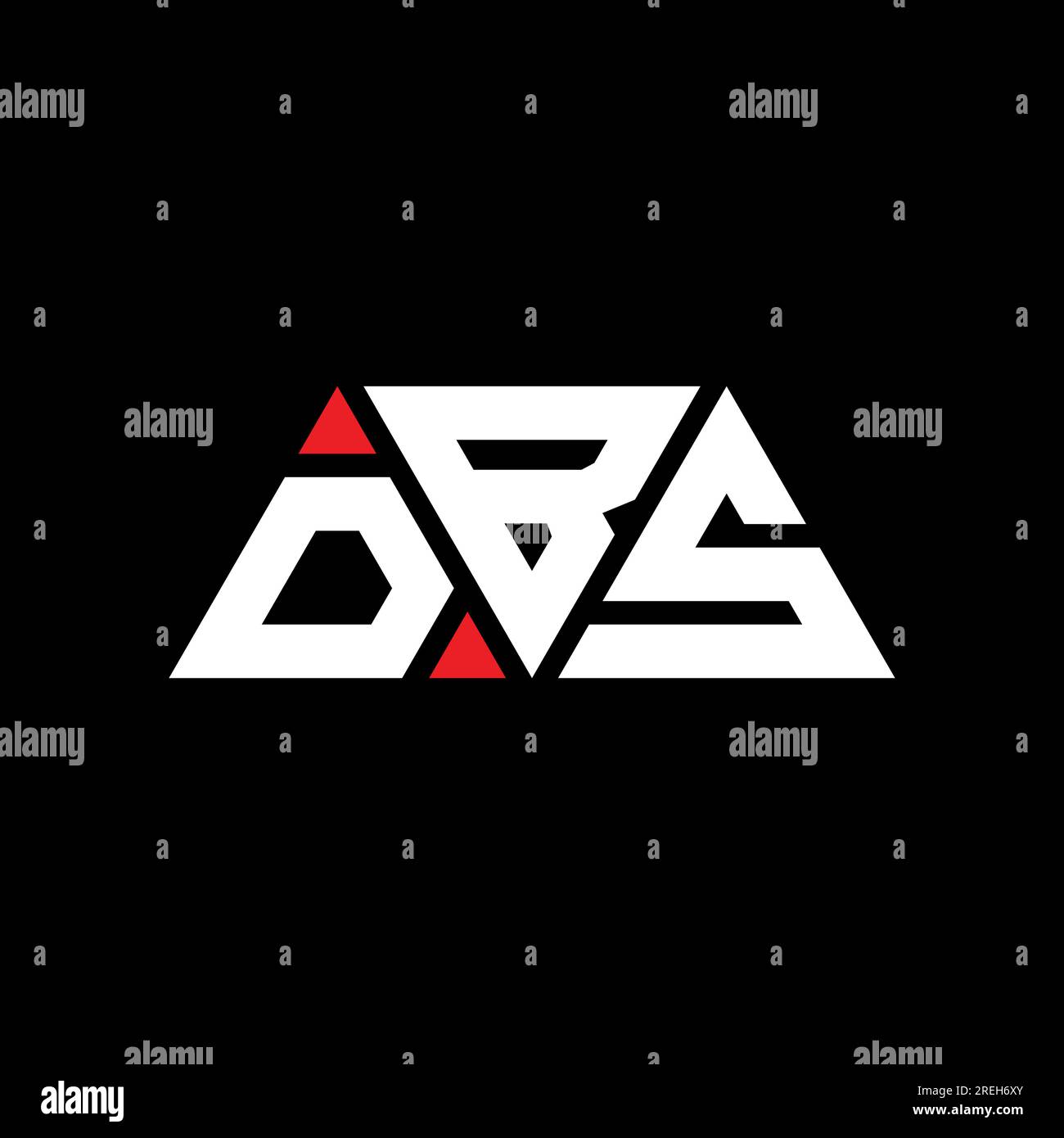 Logo DBS avec lettre triangle en forme de triangle. Monogramme de logo triangle DBS. Modèle de logo vecteur triangle DBS avec couleur rouge. DBS triangul Illustration de Vecteur