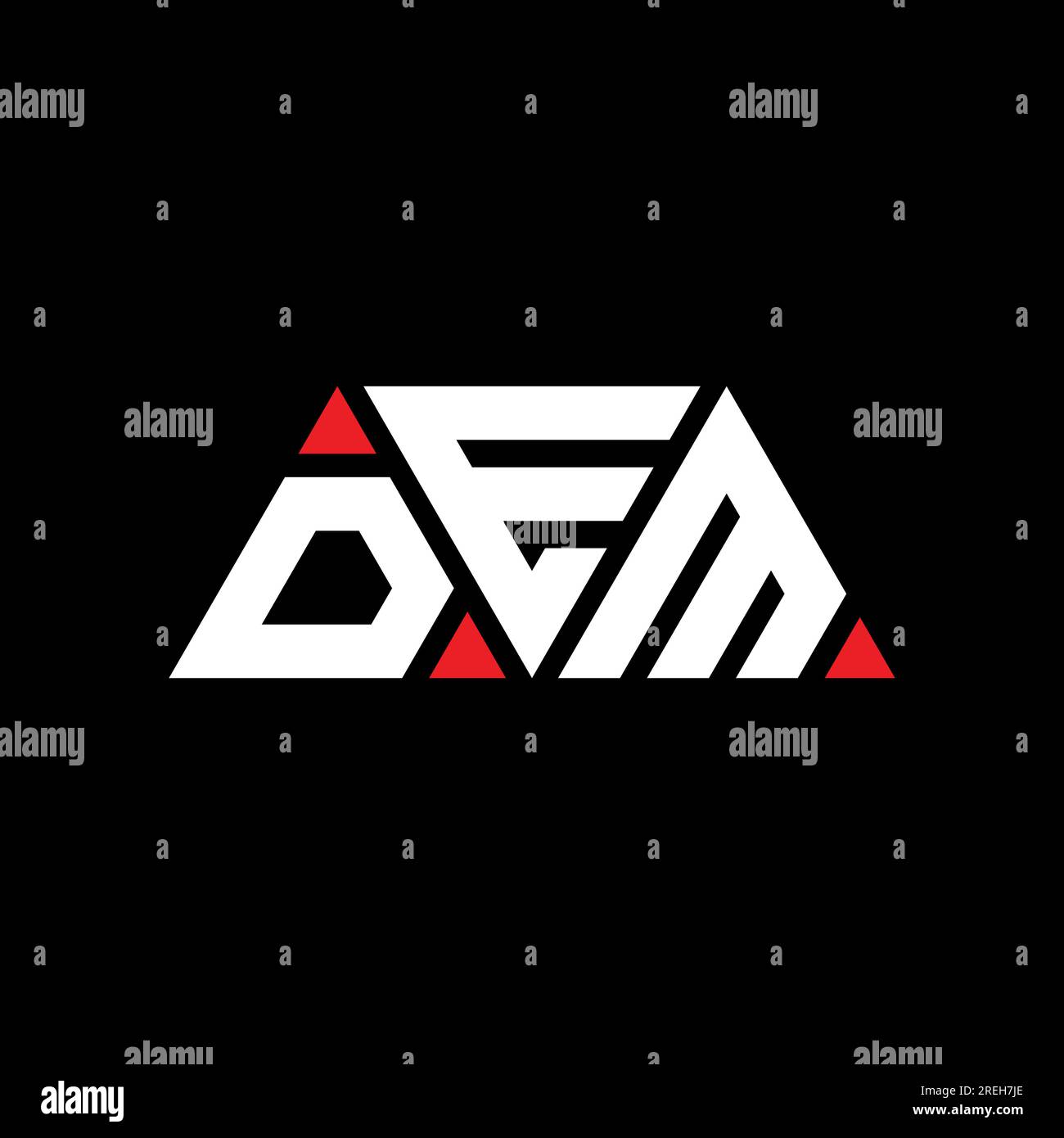 Logo de lettre triangle DEM avec forme de triangle. Monogramme de logo de triangle de DEM. Modèle de logo vecteur triangle DEM avec couleur rouge. DEM triangul Illustration de Vecteur