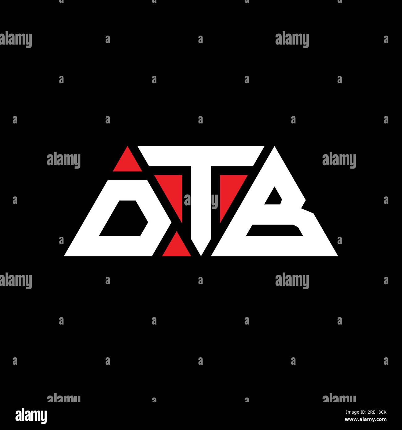 Conception de logo de lettre triangle DTB avec forme de triangle. Monogramme de conception de logo triangle DTB. Modèle de logo vecteur triangle DTB avec couleur rouge. DTB triangul Illustration de Vecteur
