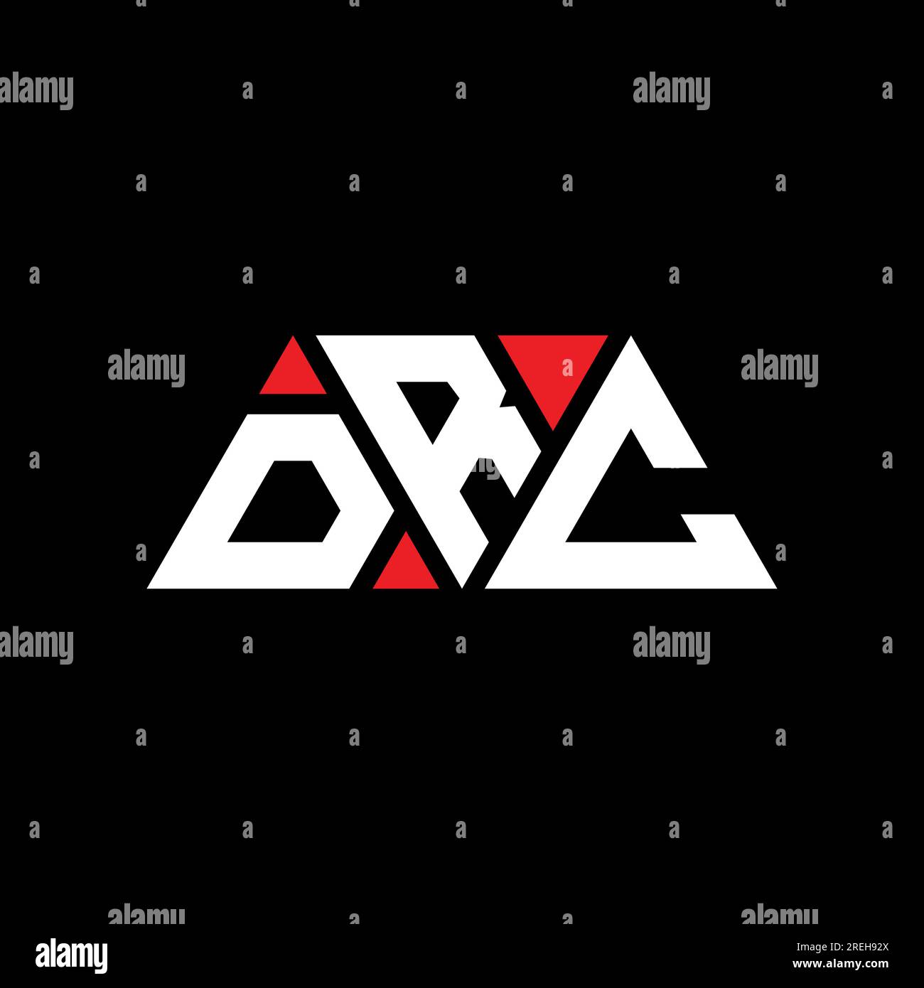 Logo de lettre triangle DRC avec forme de triangle. Monogramme de logo triangle DRC. Modèle de logo vecteur triangle DRC avec couleur rouge. Triangul RDC Illustration de Vecteur