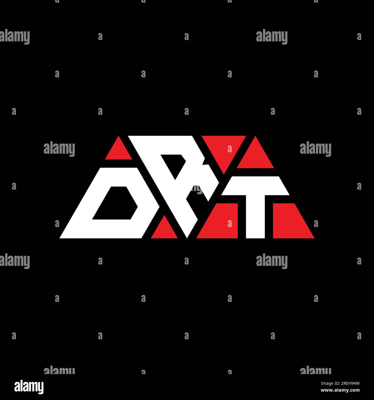 Logo de lettre triangle DRT avec forme de triangle. Monogramme de logo triangle DRT. Modèle de logo vecteur triangle DRT avec couleur rouge. DRT triangul Illustration de Vecteur