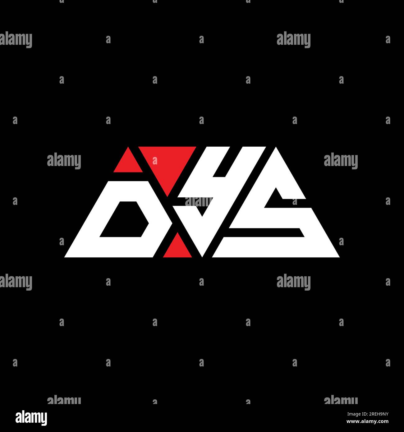 Logo de lettre triangle DYS avec forme de triangle. Monogramme de logo triangle DYS. Modèle de logo vecteur triangle DYS avec couleur rouge. DYS triangul Illustration de Vecteur