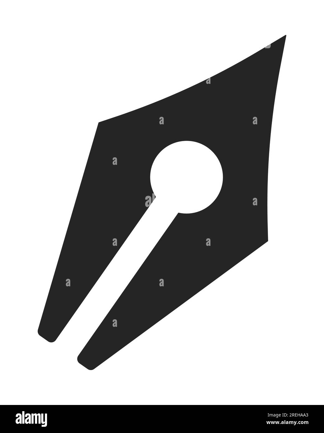 Objet vectoriel isolé monochrome plat de stylo plume Illustration de Vecteur