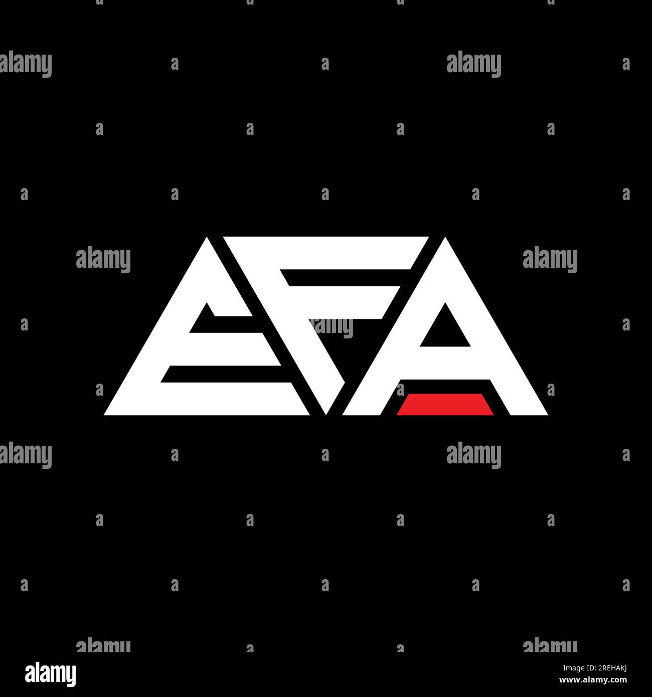Logo de lettre triangle EFA avec forme de triangle. Monogramme de conception de logo triangle EFA. Modèle de logo vecteur triangle EFA avec couleur rouge. EFA triangul Illustration de Vecteur