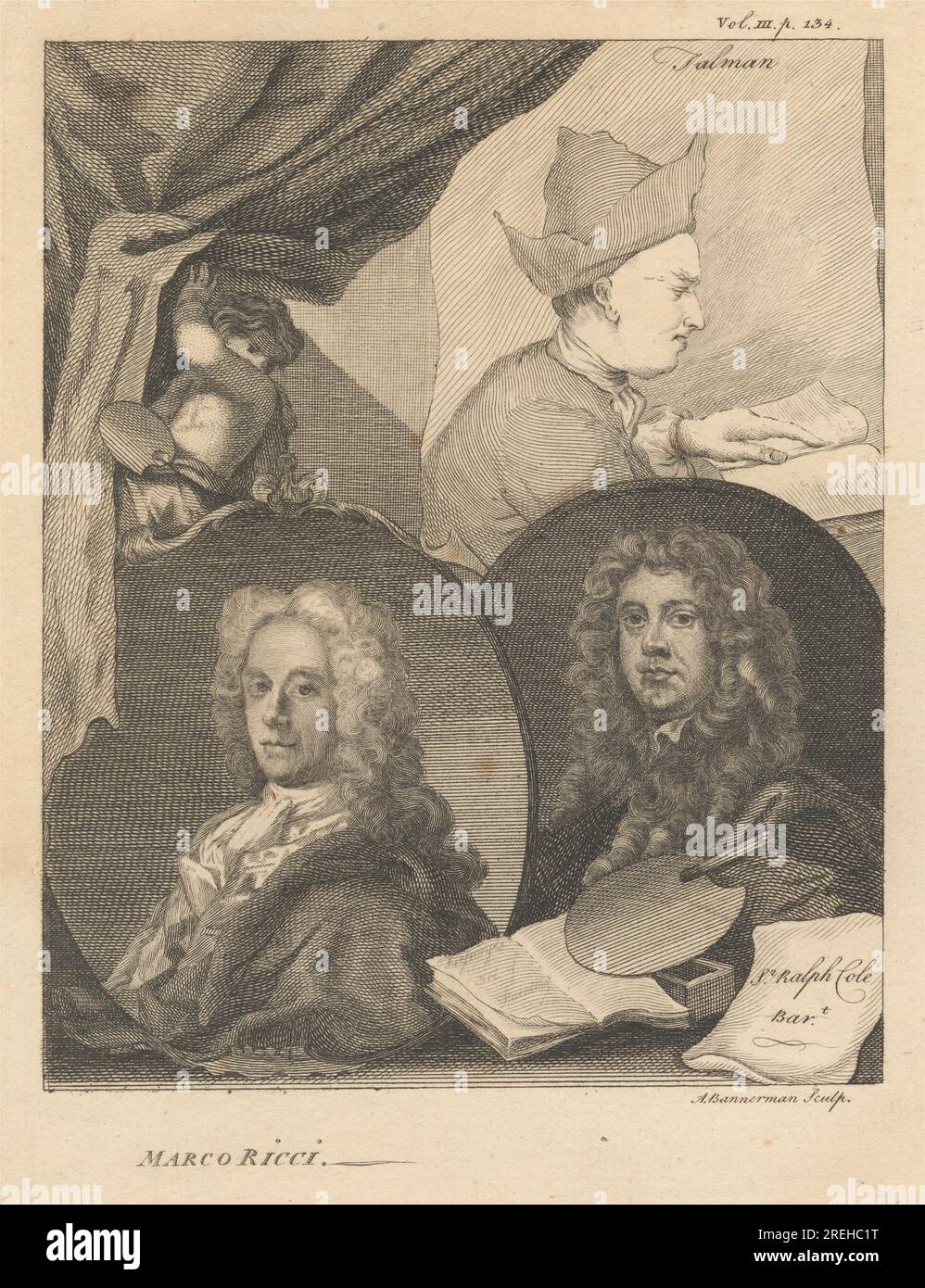 Talman, Sir Ralph Cole et Marco Ricci par Alexander Bannermann Banque D'Images