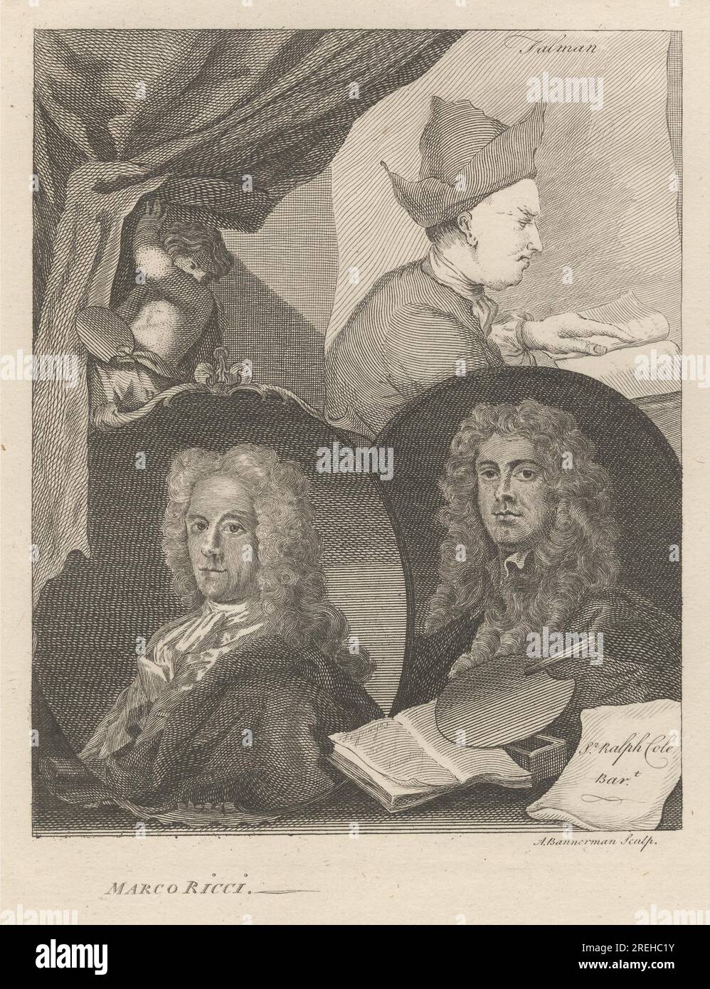 Talman, Sir Ralph Cole, et Marco Ricci par Alexander Bannermann Banque D'Images