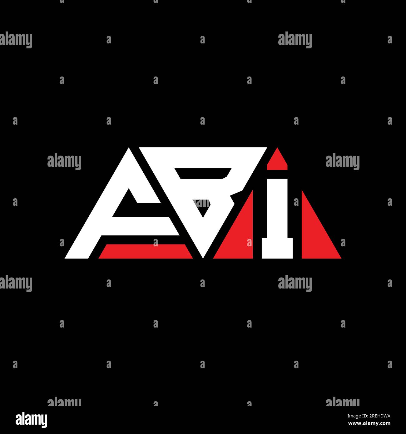 Logo de lettre triangle FBI avec forme de triangle. Monogramme de logo triangle FBI. Modèle de logo vecteur triangle FBI avec la couleur rouge. Triangul du FBI Illustration de Vecteur