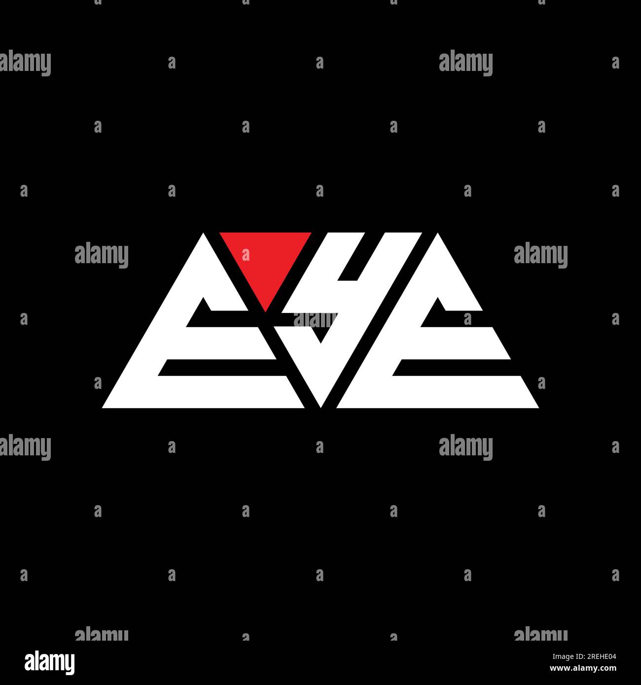 Logo en forme de triangle POUR LES YEUX. Monogramme de logo de triangle D'OEIL. Modèle de logo vectoriel de triangle D'OEIL avec la couleur rouge. Triangul OCULAIRE Illustration de Vecteur