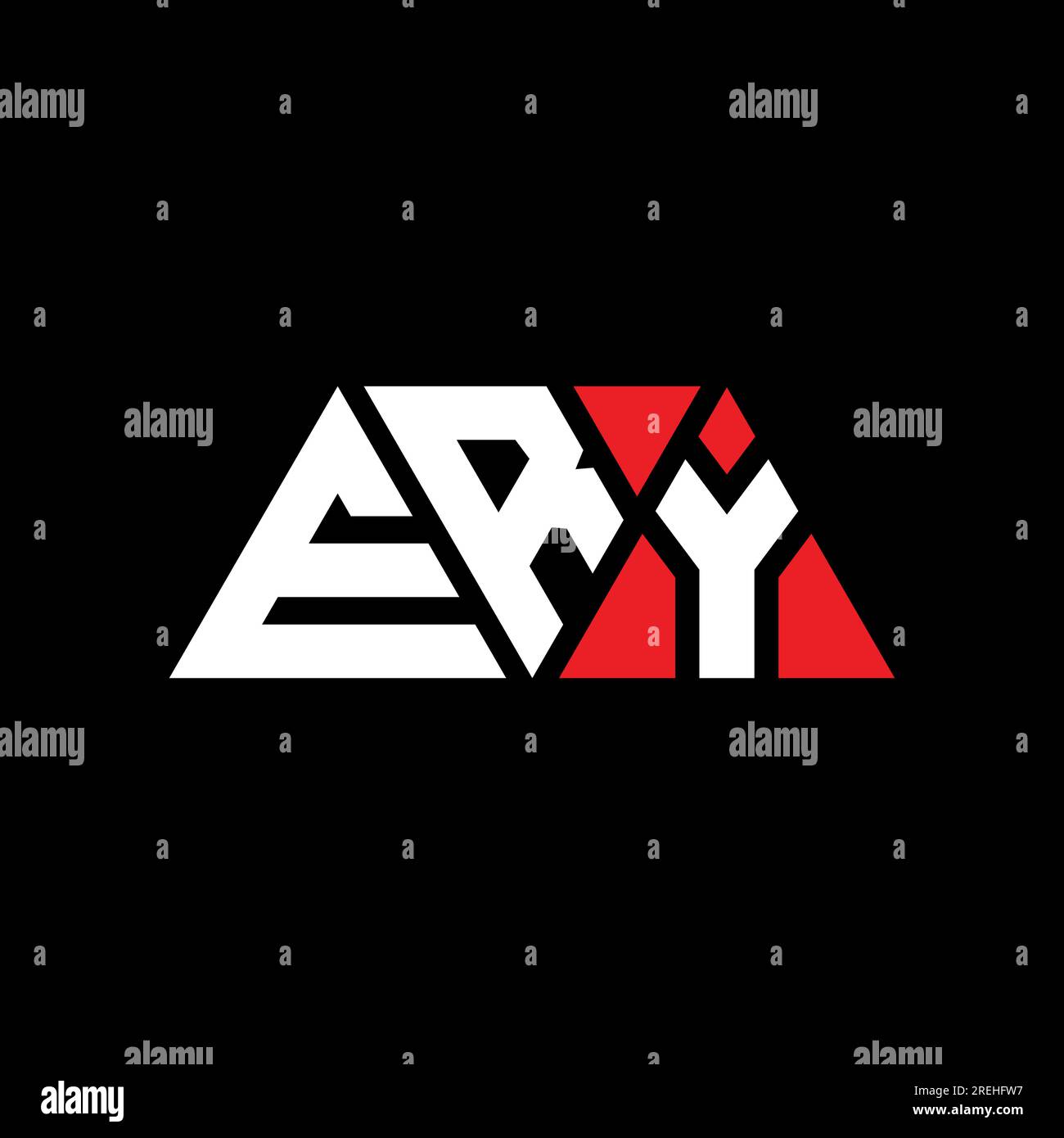 Logo EN forme de triangle ERY. Logo triangle ERY monogramme. Modèle de logo vecteur triangle ERY avec couleur rouge. ERY triangul Illustration de Vecteur
