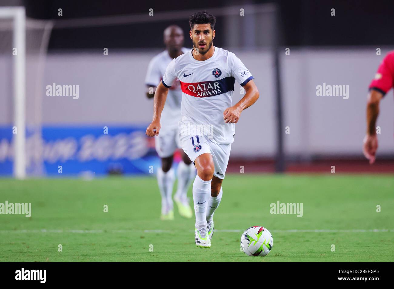 Osaka, Japon. 28 juillet 2023. Marco Asensio (PSG) football/football : match amical entre le Paris Saint-Germain - Cerezo Osaka au Yanmar Stadium Nagai à Osaka, Japon . Crédit : Naoki Nishimura/AFLO SPORT/Alamy Live News Banque D'Images