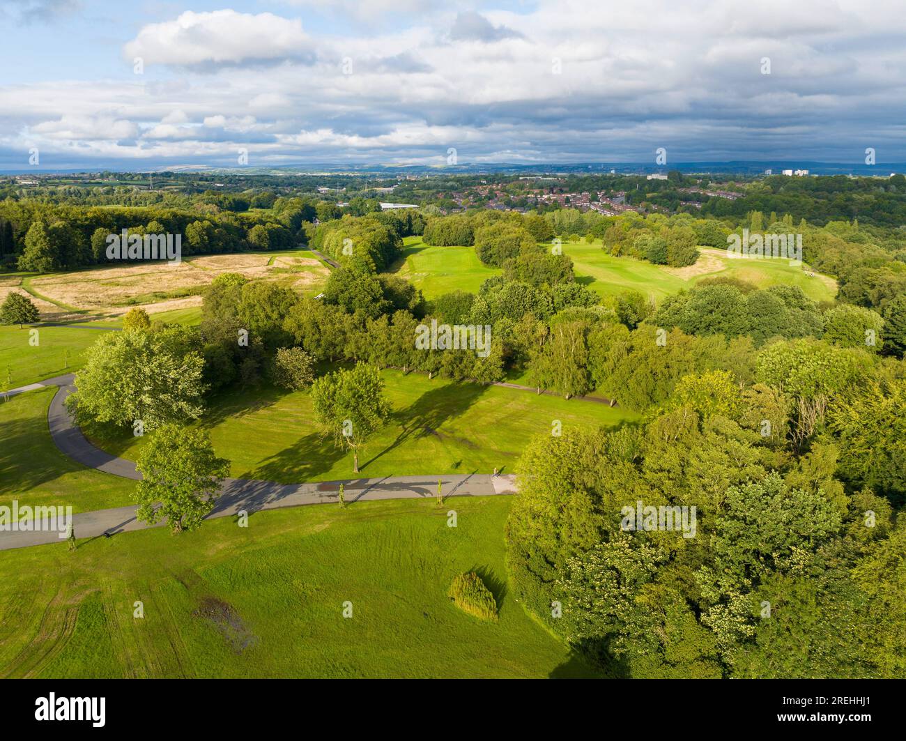 Photos aériennes de Heaton Park, Manchester UK Banque D'Images