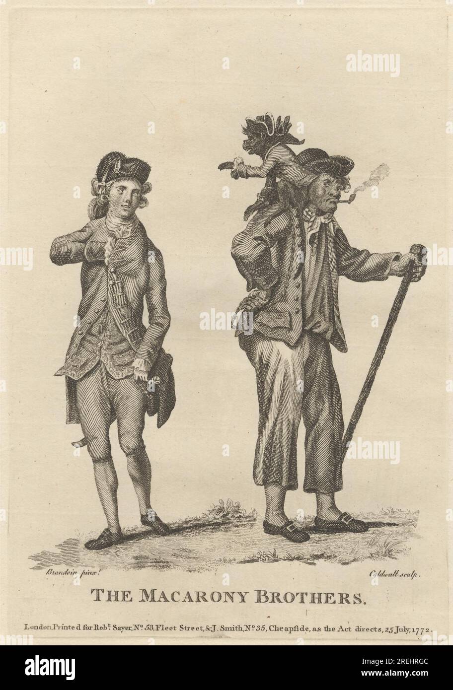 The Macarony Brothers 1772 de James Caldwall Banque D'Images
