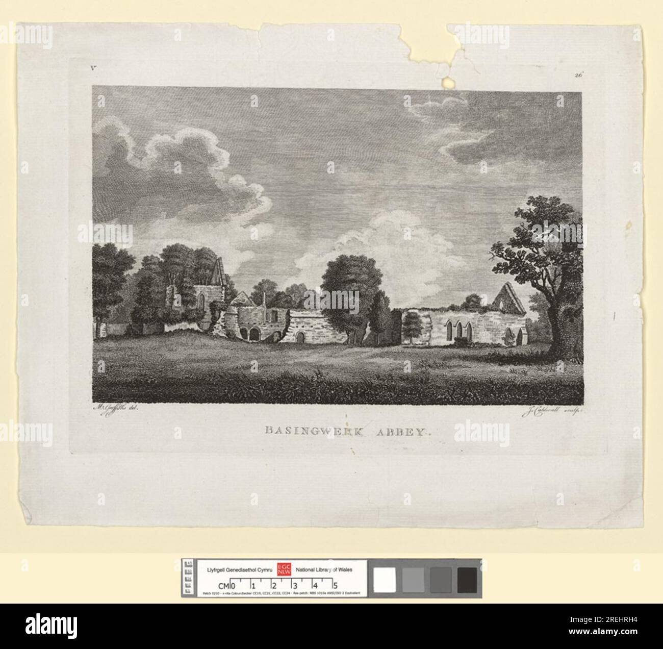 Abbaye de Basingwerk vers 1800 par James Caldwall Banque D'Images