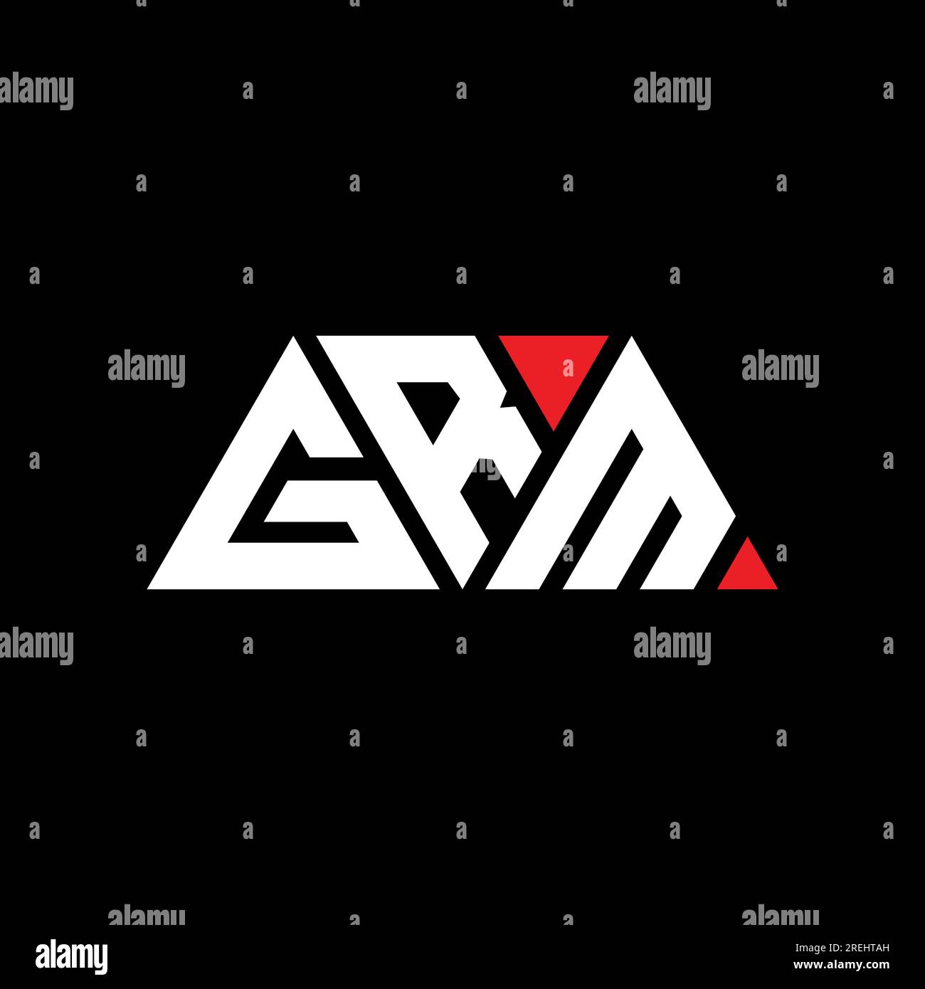 Logo de lettre triangle GRM avec forme de triangle. Monogramme de logo triangle GRM. Modèle de logo vecteur triangle GRM avec couleur rouge. GRM triangul Illustration de Vecteur