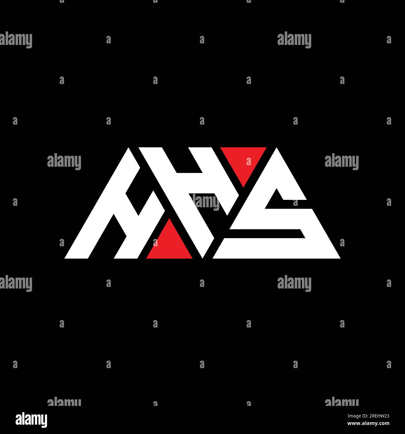 Logo de lettre triangle HHS avec forme de triangle. Monogramme de logo triangle HHS. Modèle de logo vecteur triangle HHS avec couleur rouge. HHS triangul Illustration de Vecteur