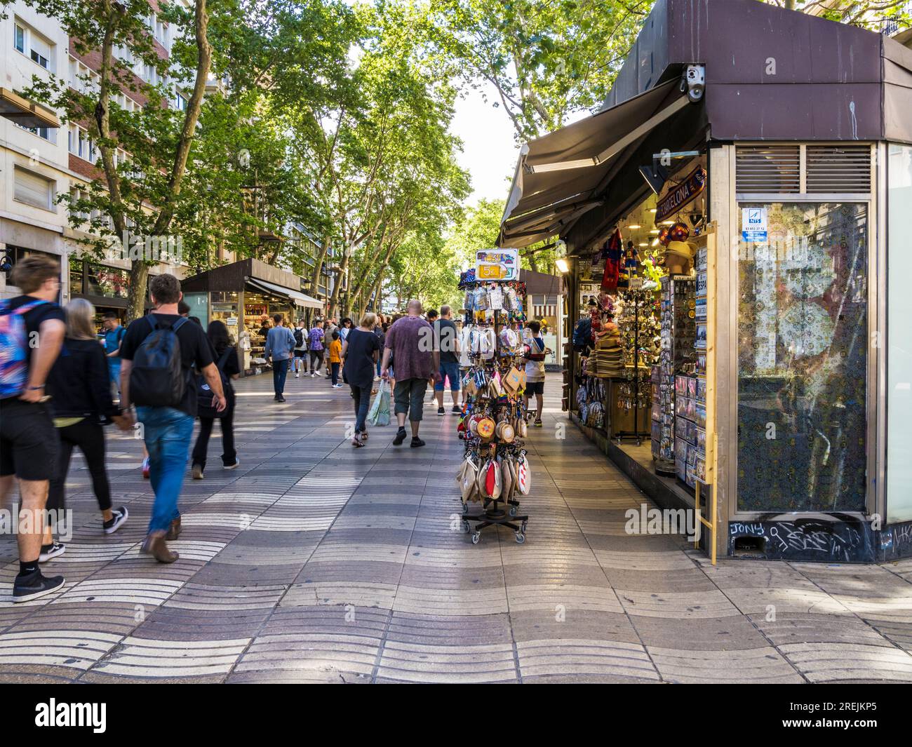 Las Ramblas à Barcelone, Catalogne, Espagne. Banque D'Images