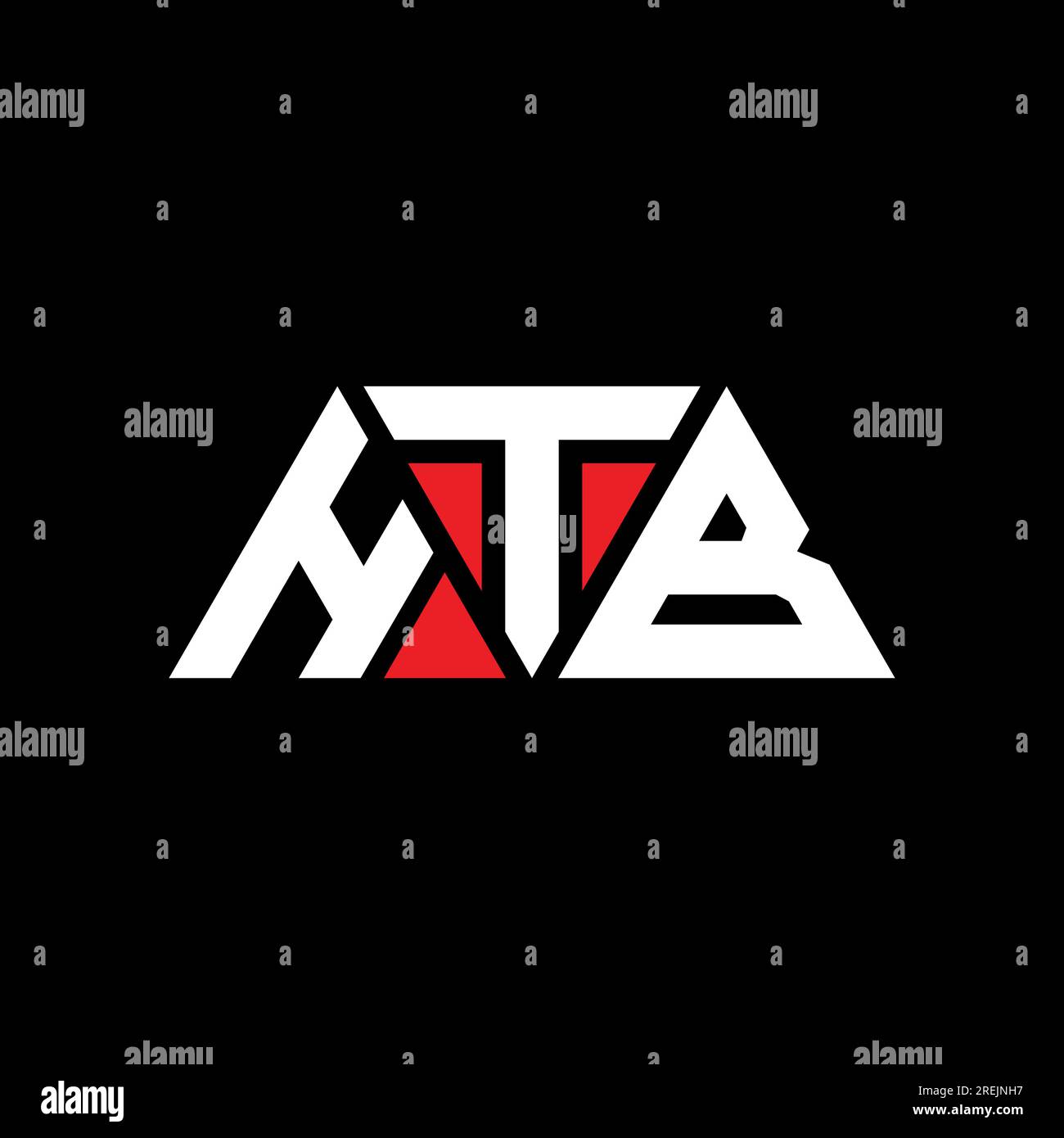 Logo lettre triangle HTB avec forme de triangle. Monogramme de logo triangle HTB. Modèle de logo vecteur triangle HTB avec couleur rouge. HTB triangul Illustration de Vecteur
