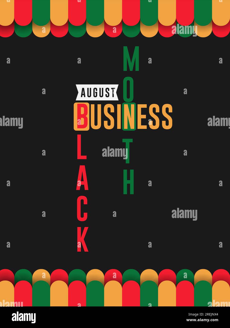 Célébrez le mois des affaires noires en août avec ce concept d'arrière-plan vertical, de carte et de bannière. Illustration vectorielle. Illustration de Vecteur