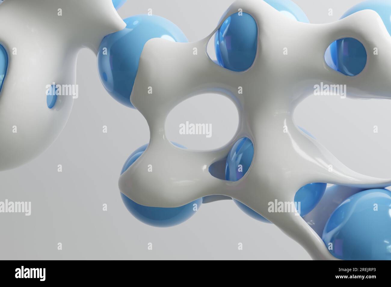 Conception de mouvement de rendu 3D abstrait, déformation de transition de boule de métasphère de bulle liquide, présentation d'entreprise d'animation de papier peint. Banque D'Images