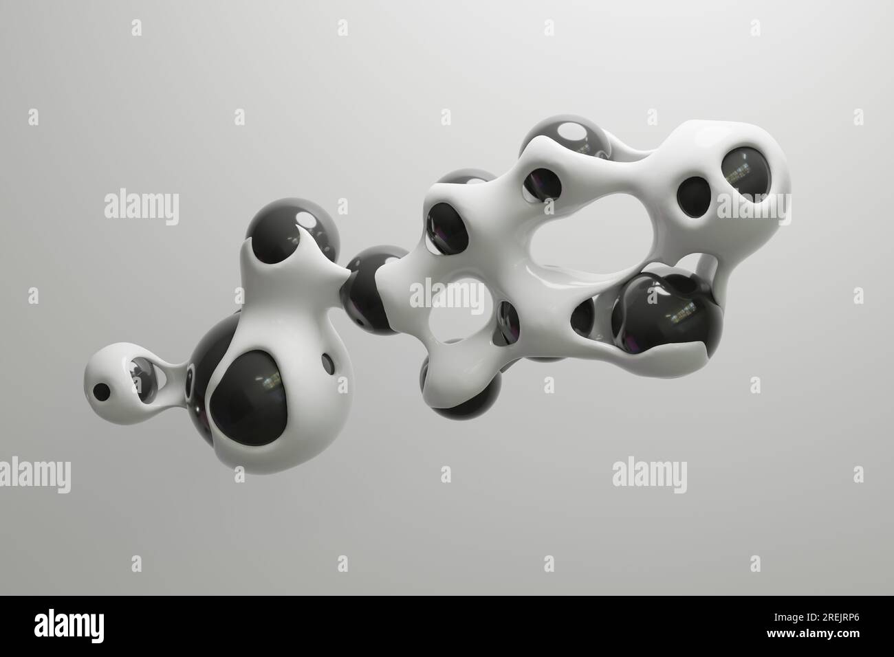Conception de mouvement de rendu 3D abstrait, déformation de transition de boule de métasphère de bulle liquide, présentation d'entreprise d'animation de papier peint. Banque D'Images