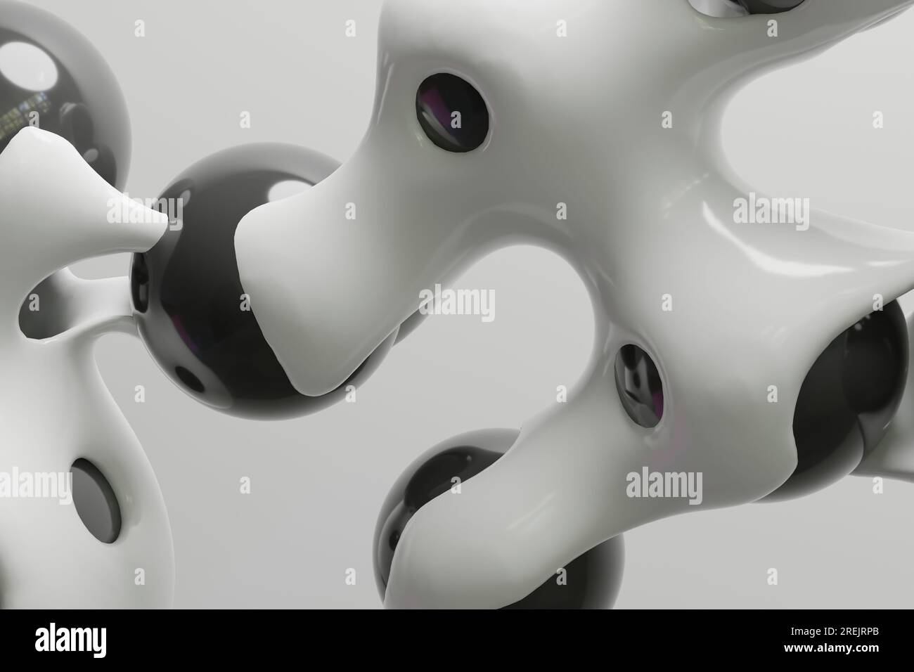 Conception de mouvement de rendu 3D abstrait, déformation de transition de boule de métasphère de bulle liquide, présentation d'entreprise d'animation de papier peint. Banque D'Images
