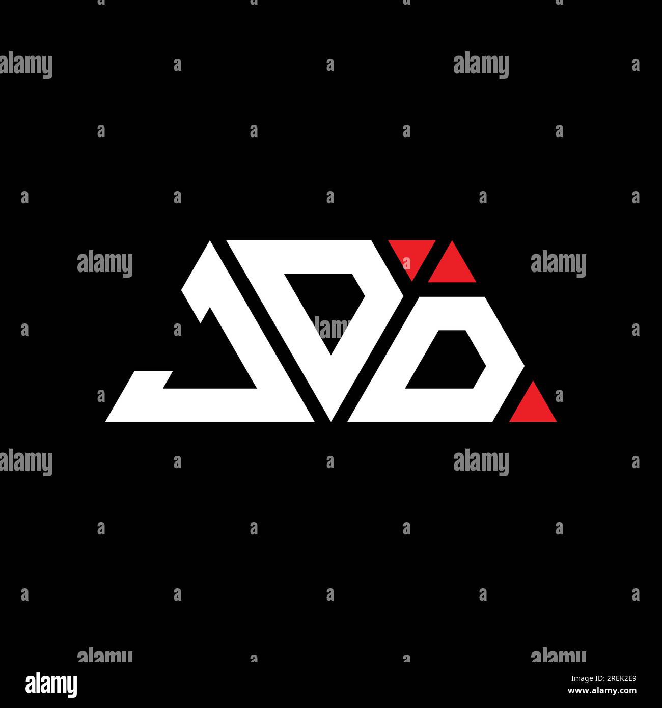 Logo en forme de triangle JDD. Monogramme de logo triangle JDD. Modèle de logo vecteur triangle JDD avec couleur rouge. JDD triangul Illustration de Vecteur