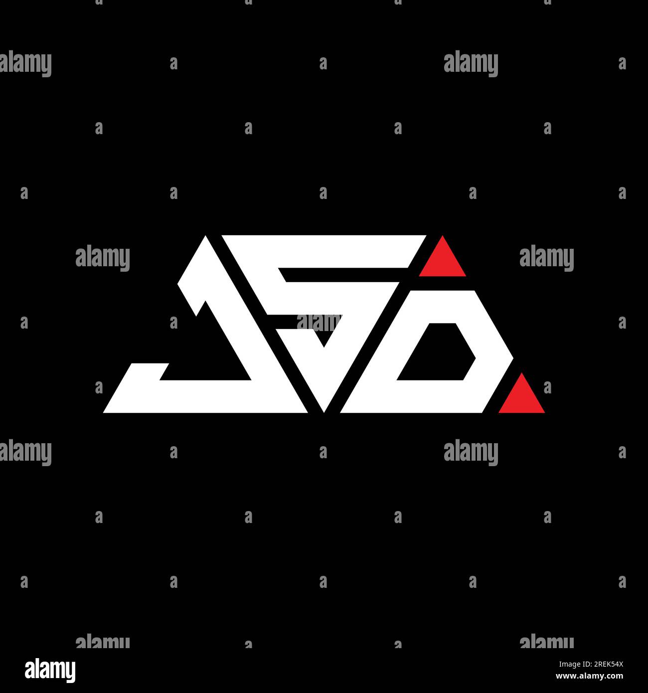 Logo de lettre triangle JSD avec forme de triangle. Monogramme de logo
