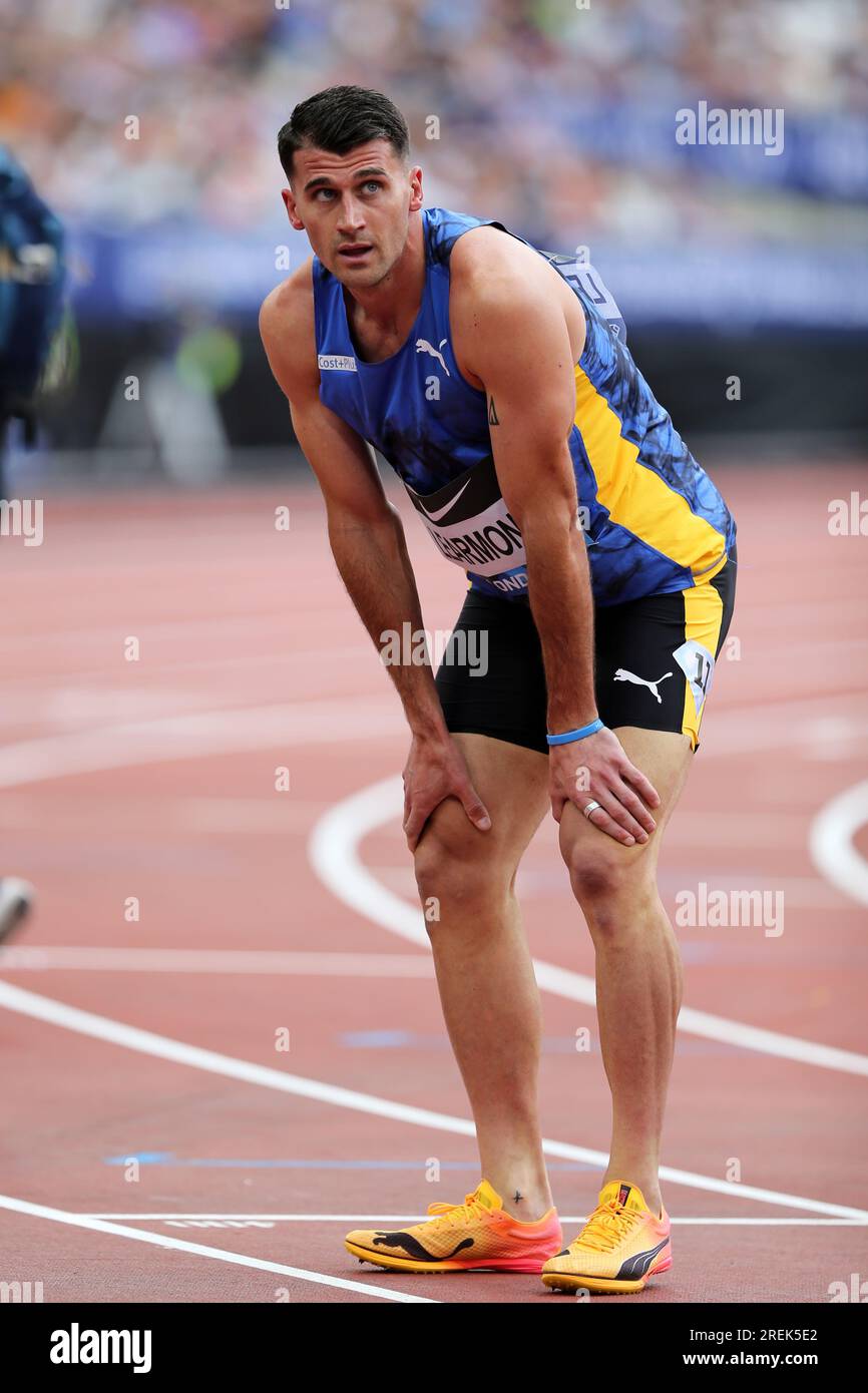 Guy LEARMONTH (Grande-Bretagne) après avoir participé à la finale du 800m masculin au 2023, IAAF Diamond League, Queen Elizabeth Olympic Park, Stratford, Londres, Royaume-Uni. Banque D'Images