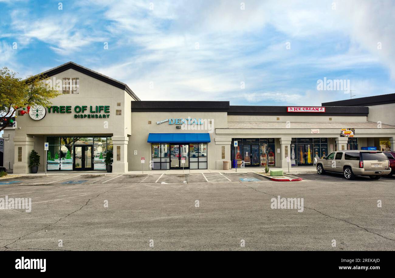 Tree of Life, Une vitrine du distributeur de marijuana au nord de Las Vegas. Banque D'Images
