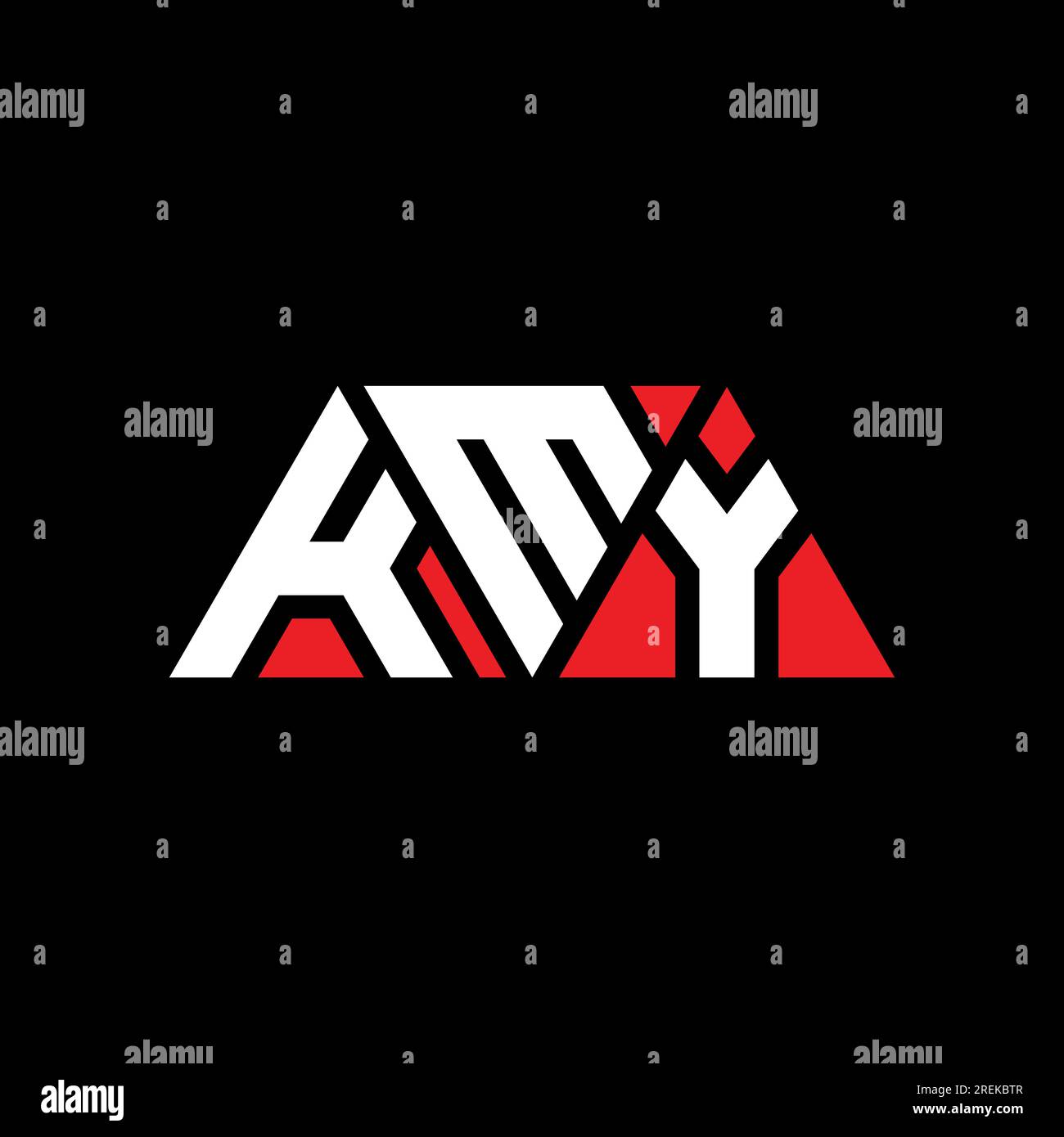 Logo de lettre triangle KMY avec forme de triangle. Monogramme de conception de logo triangle KMY. Modèle de logo vecteur triangle KMY avec la couleur rouge. KMY triangul Illustration de Vecteur